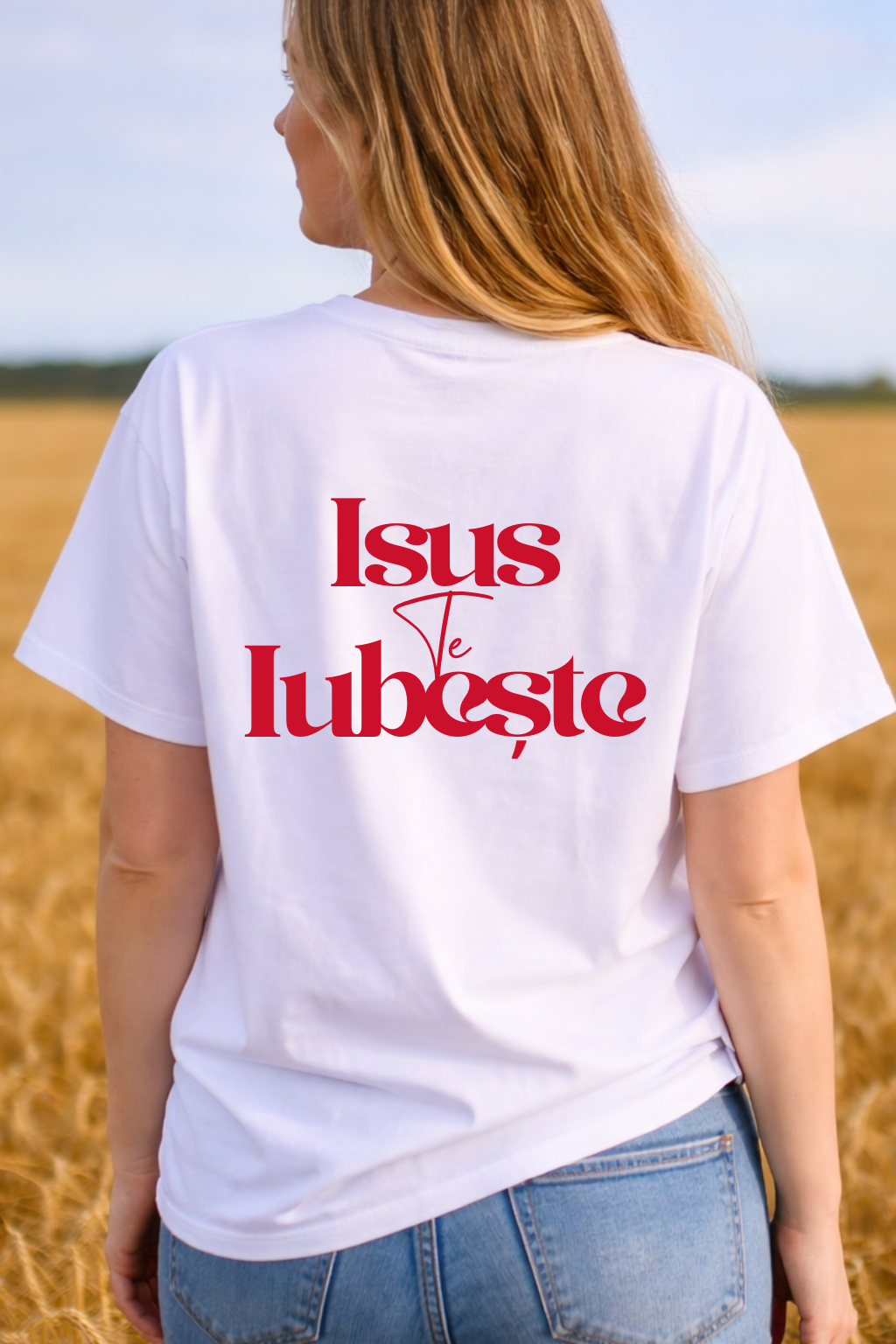 Tricou Oversize Isus te Iubeste