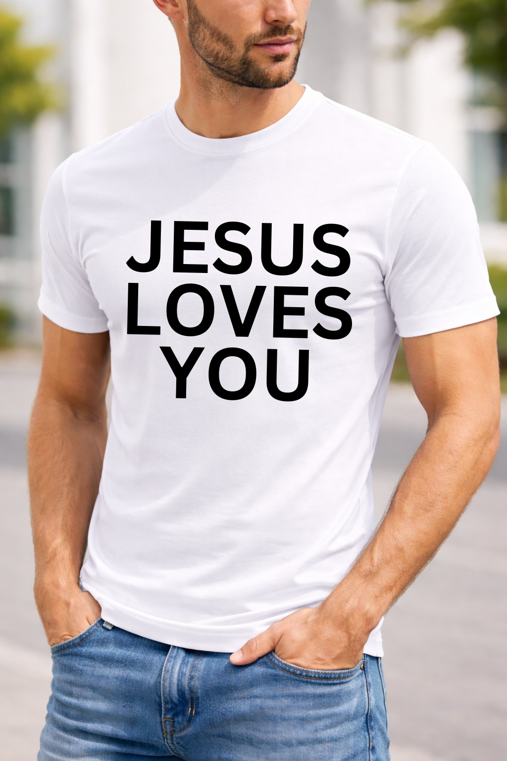 Tricou 100% bumbac JESUS LOVES YOU